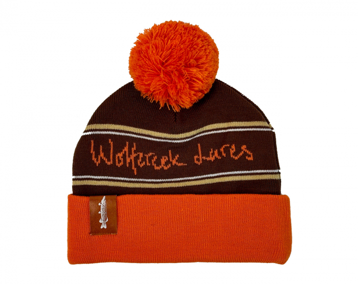 Wolfcreek Lures Classic Pom Pom Beanie - Orange Brown i gruppen Kläder / Mössor hos Örebro Fiske & Outdoor AB (WC Pom Pom OB)